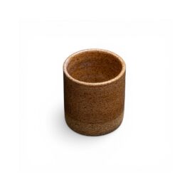 Copo Reto Expresso 80 ml em Cerâmica cor Mascavo Visão Ângulo 45