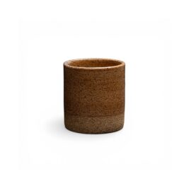 Copo Reto Expresso 80 ml em Cerâmica cor Mascavo Visão Frontal