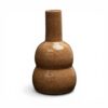 Castiçal Onda em Ceramica Mascavo Esmo - Visão Frontal