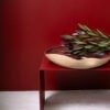 Centro de Mesa Baixo Orgânico em Cerâmica Artesanal cor Borgonha com plantas Esmo Cerâmica.