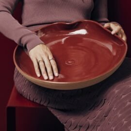 Coleção Borgonha Esmo Centro de Mesa Baixo Orgânico