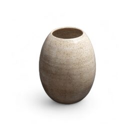 Vaso Esmo Intermediário em Cerâmica Off White
