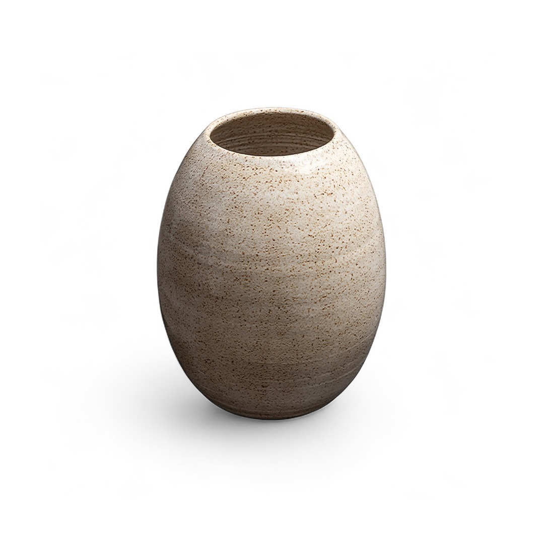 Vaso Esmo Intermediário em Cerâmica Off White