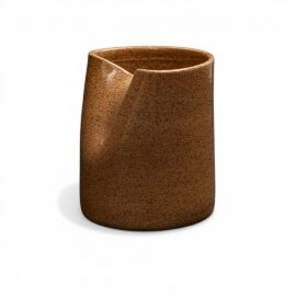 Vaso Lua em Ceramica Mascavo Esmo frontal