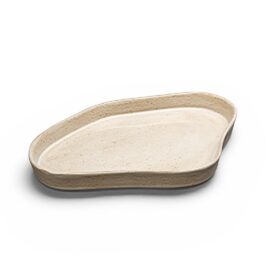 Bandeja Nuvem em Cerâmica cor Off-White Pequena Visão Frontal
