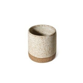 Copo Reto Expresso 80 ml em Cerâmica cor Off-White white Visão Ângulo 15 graus