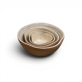 Esmo Cerâmica Set com 4 bowls em Cerâmica cor off white Angulo 45
