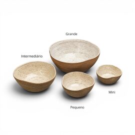 Set com 4 bowls em Cerâmica cor off white itens separados informados