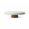 Prato para bolo boleira ceramica off white esmo