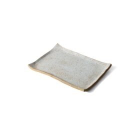 Prato Retangular Pequeno branco Off-White em Cerâmica Esmo Cerâmica.
