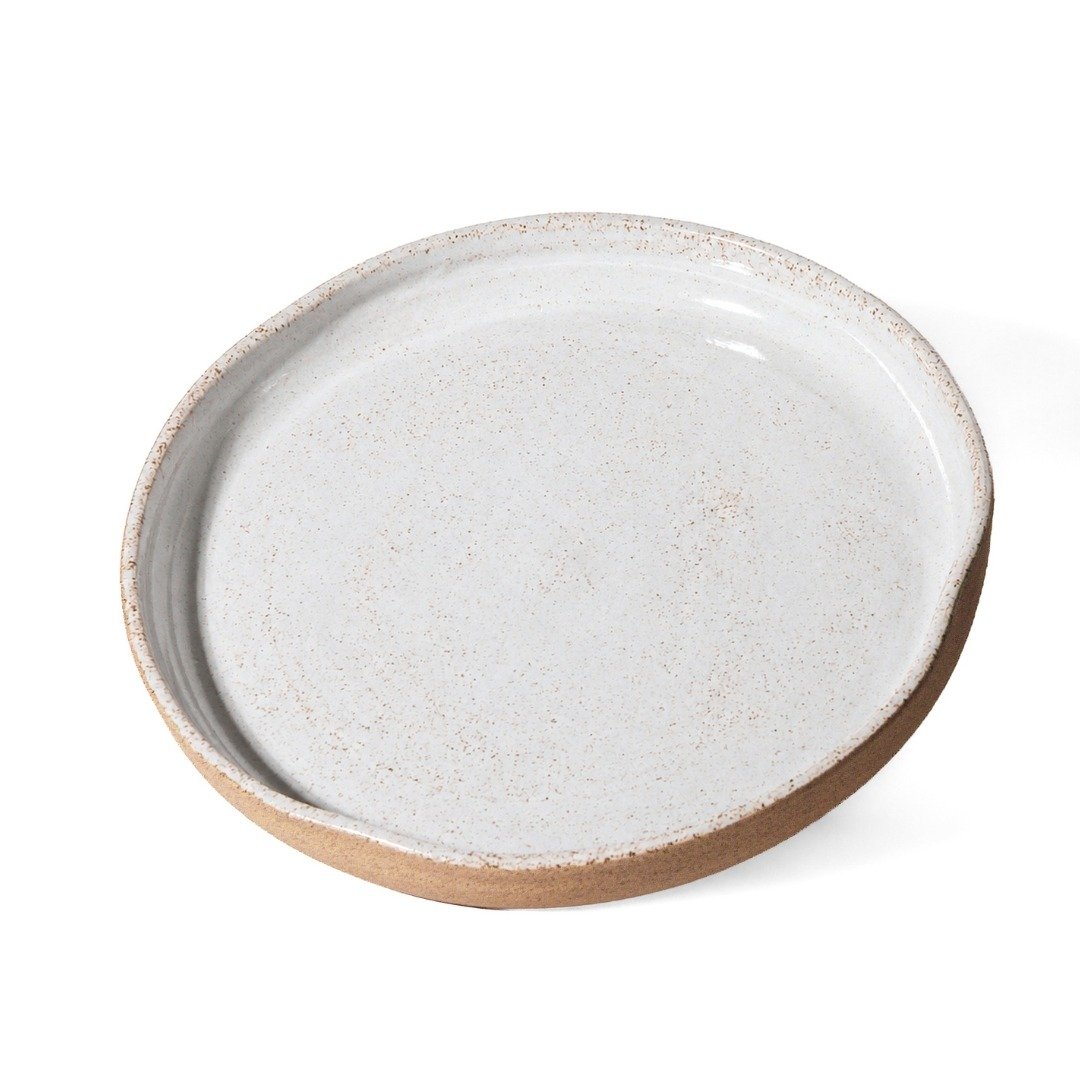 Prato Orgânico Grande 32 cm Off White Ceramica Artesanal Esmo.