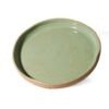 Prato Orgânico Grande 32 cm Verde Pistache Ceramica Artesanal Esmo